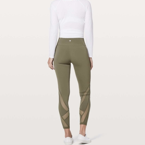 Lululemon Wunder Under Hi-Rise Tight Mesh Green Women's 6 - Picture 3 of 12
